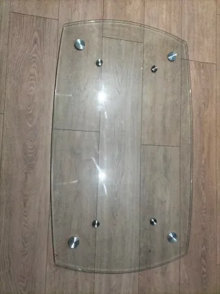 Cristal de mesa de cristal con soportes