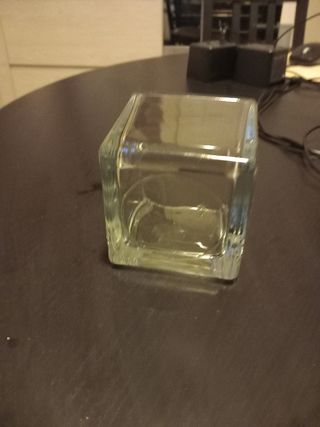 Vaso quadrato in cristallo trasparente