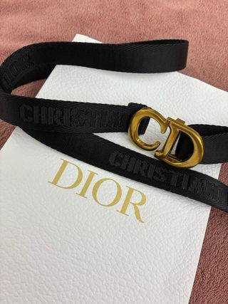 Cinturón Christian Dior CD Negro Dorado