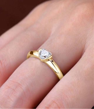 Anello solitario in oro misura 19