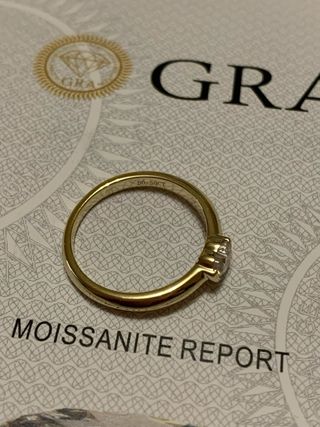 Anello solitario in oro misura 19