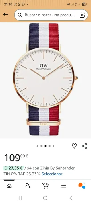 Reloj Daniel Wellington multicolor