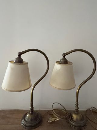 Juego 2 Lámparas Mesita Noche Metal