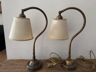 Juego 2 Lámparas Mesita Noche Metal