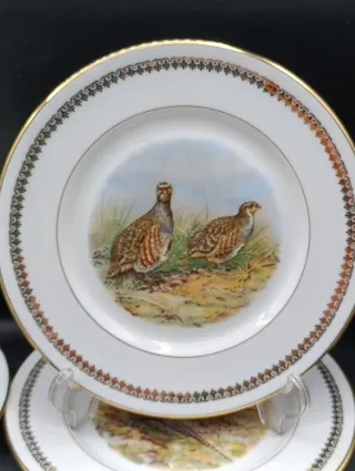Set 6 Platos Porcelana Limoges Caza