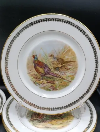 Set 6 Platos Porcelana Limoges Caza