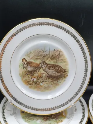 Set 6 Platos Porcelana Limoges Caza