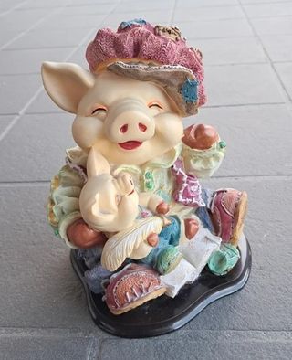 Salvadanaio maialino resina decorativo