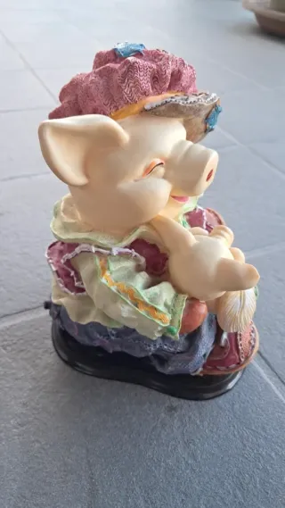 Salvadanaio maialino resina decorativo