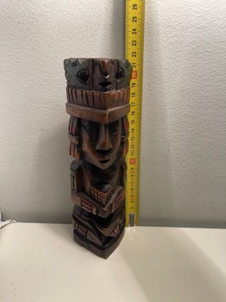 Escultura Maya/Azteca de Madera