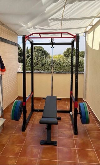 Jaula Rack Gimnasio con Polea y Accesorios