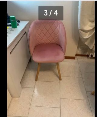 Poltroncina rosa in alcantara