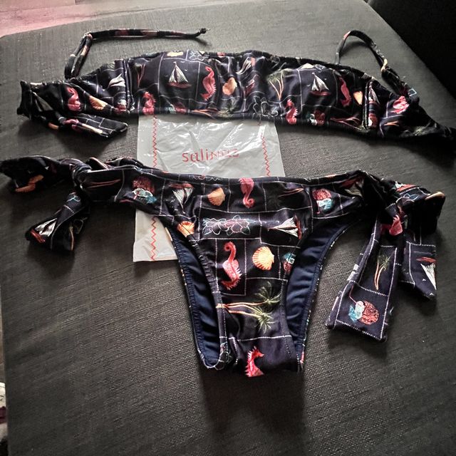 Bikini Conchas Salinas Negro Multicolor