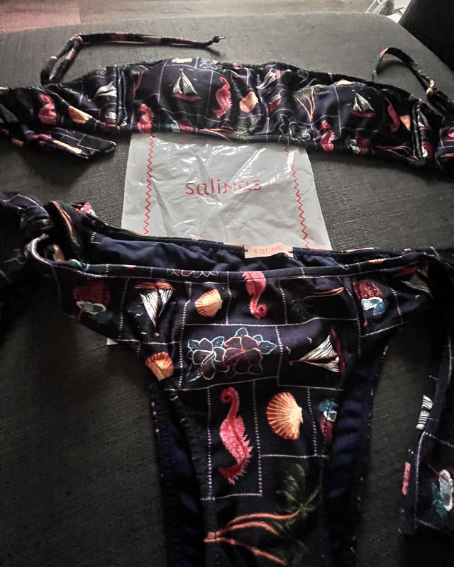 Bikini Conchas Salinas Negro Multicolor