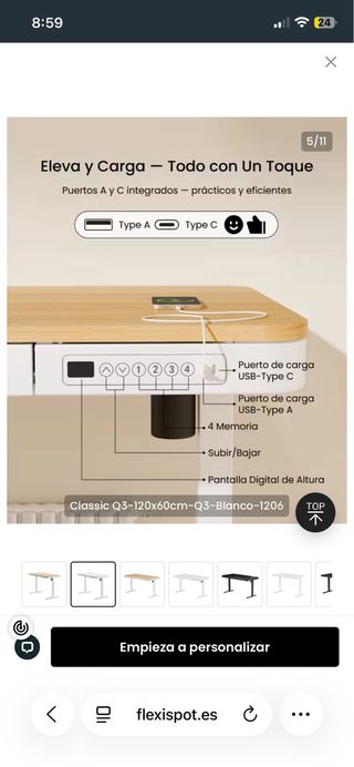 Escritorio Elevable Blanco Flexispot recogida