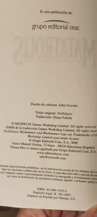 Matatrolls: una aventura de Gotrek y Felix (War...