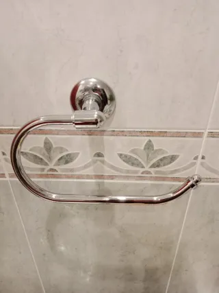 Conjunto apliques baño metal plata
