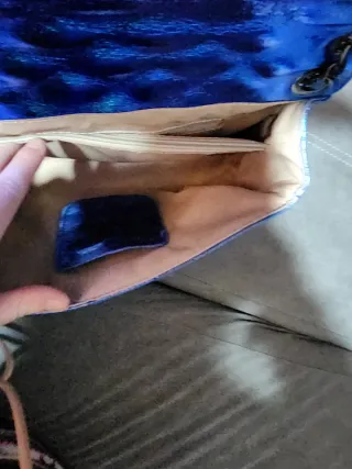 Bolso piel acolchado azul