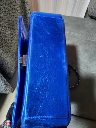 Bolso piel acolchado azul