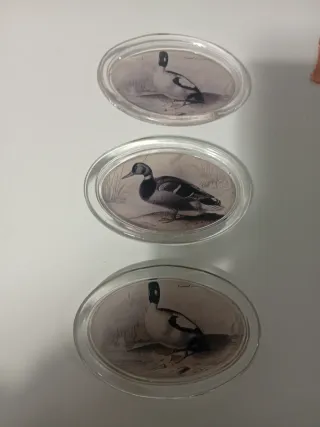 3 Ceniceros Ovalados con Dibujos de Patos