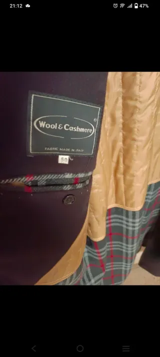 Cappotto uomo cashmere tg. 50