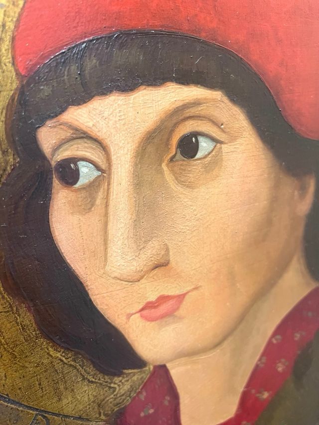 Cuadro Renacentista Dorado y Rojo