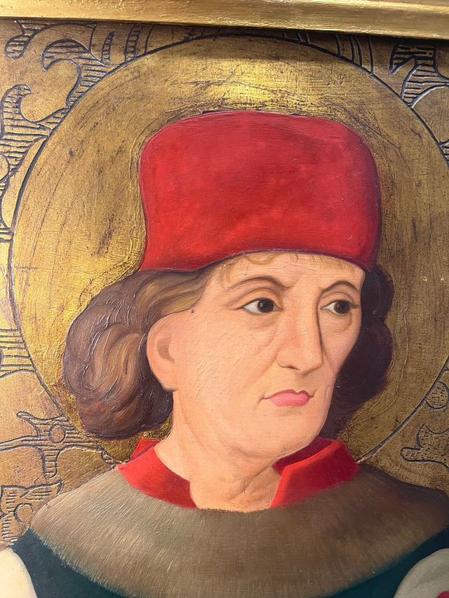 Cuadro Renacentista Dorado y Rojo