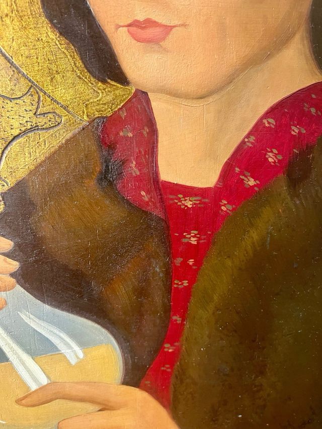 Cuadro Renacentista Dorado y Rojo