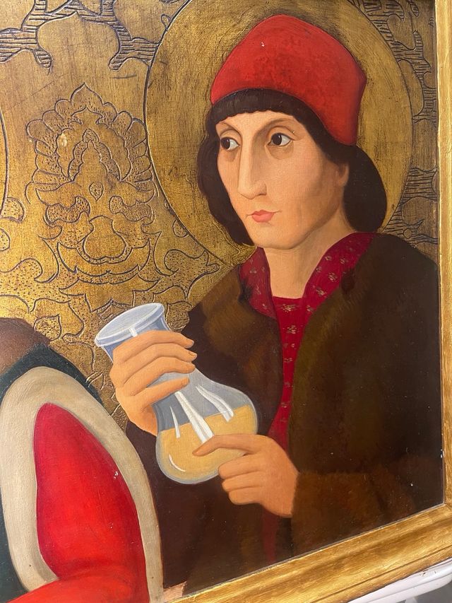 Cuadro Renacentista Dorado y Rojo