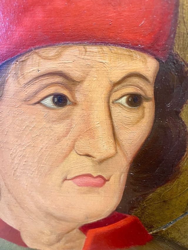 Cuadro Renacentista Dorado y Rojo