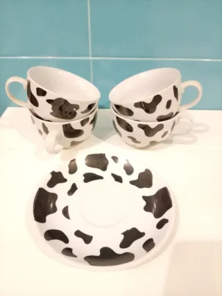Tazas de cerámica con diseño de vaca