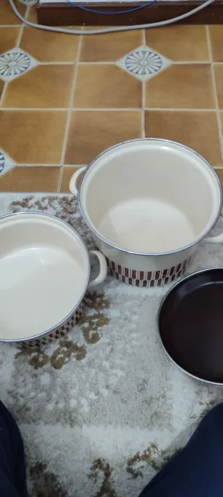 Set 2 Pentole Smaltate Vintage Mone