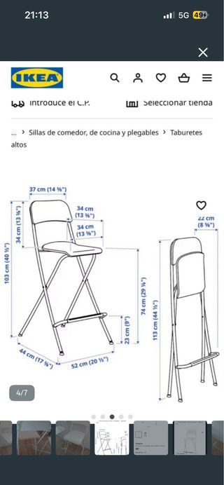 2 Sillas Altas IKEA