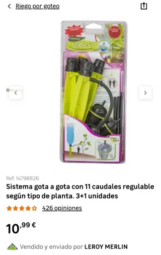 Kit riego gota a gota plantas