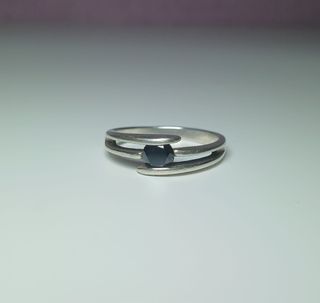 Anillo Plata con Piedra Negra