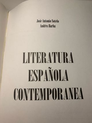 Libro Literatura Española Contemporánea