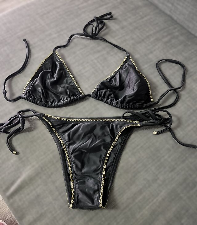 Bikini Negro y Dorado