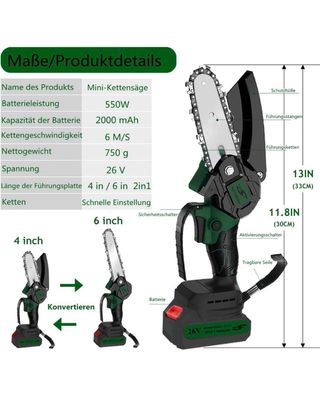 Mini motosierra YMISII 4 y 6 con batería