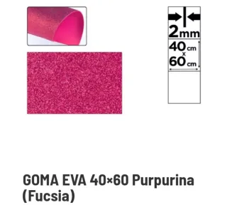 Goma EVA Purpurina Fucsia 40x60cm