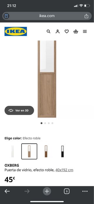 Puerta Oxberg Vidrio Roble IKEA