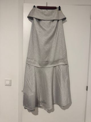 Vestido Largo Purificación García Plateado