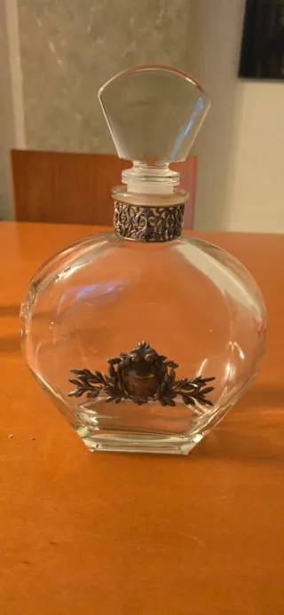 Bottiglia e 2 Bicchieri Vetro Argento