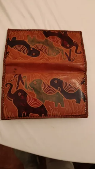 Cartera Vintage Cuero India Elefantes