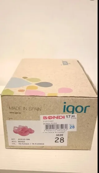 Sandalias Igor Talla 28 Rosa