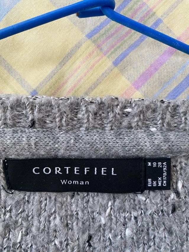 Jersey Cortefiel gris trenzado talla M