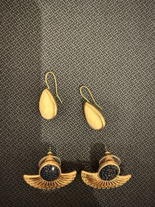 Pack 3 pares pendientes dorados