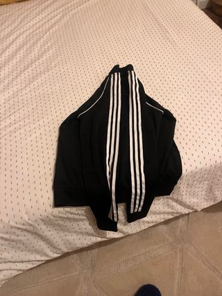 Sudadera Adidas Negra con Rayas Blancas