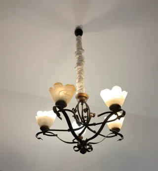 Lámpara de techo metal y cristal