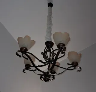 Lámpara de techo metal y cristal