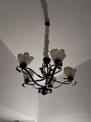 Lámpara de techo metal y cristal